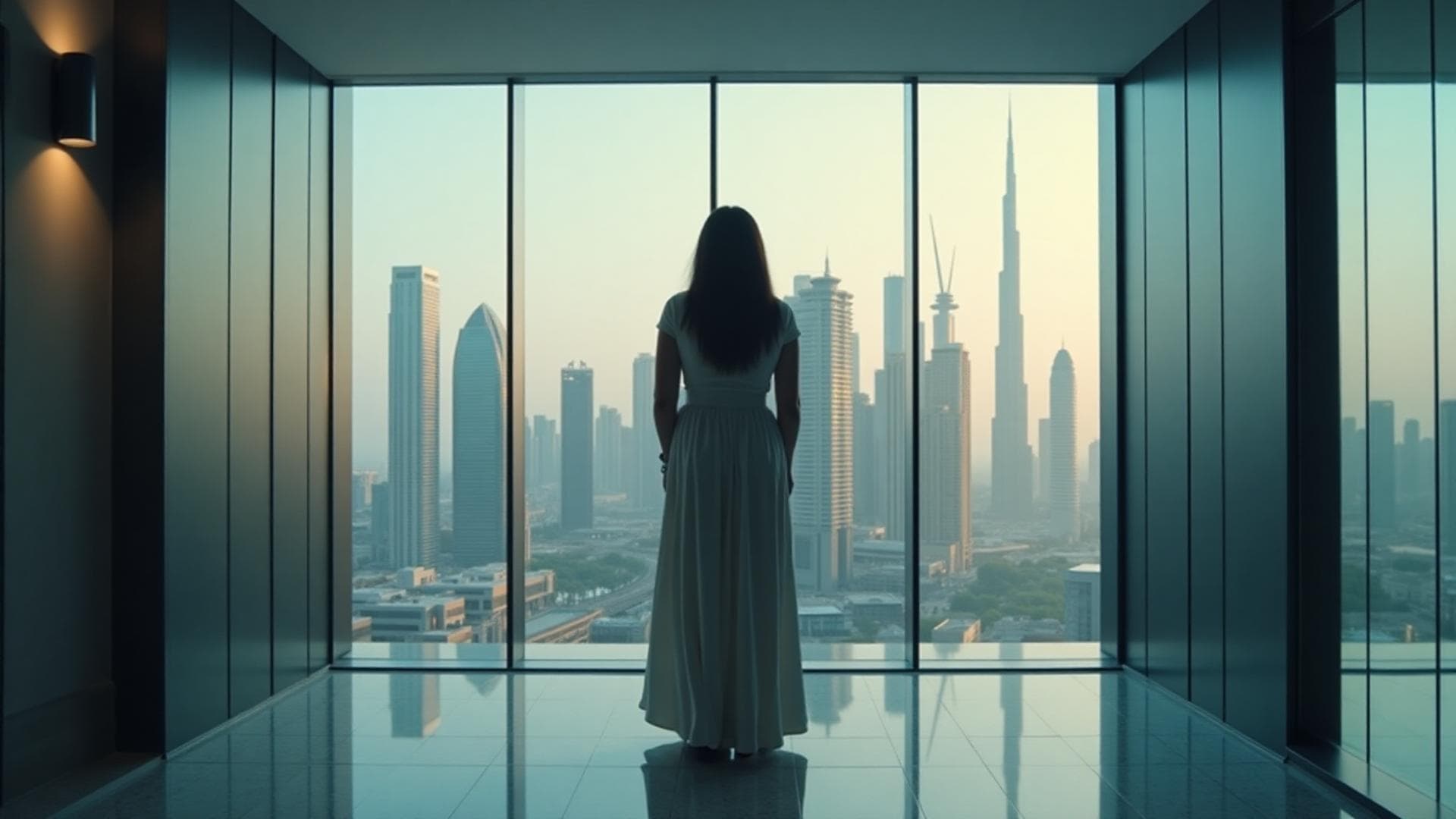 Modern residential atrium with natural light